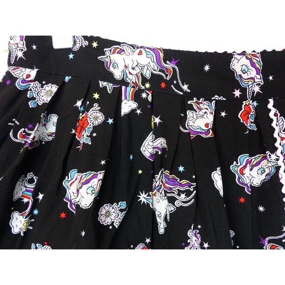 Hell Bunny Skirt Women XL Black Unicorn Rainbow 60s Mod Retro Kidcore Kawaii NWT - Picture 7 of 15